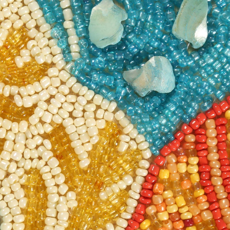 Light & Pro Lightnpro Seashell Hand Beaded Needlework Decorative Orange Blue Table Runner for Christmas Easter Fall Harvest Halloween Thanksgiving - A Beautiful Complement to Your Table DÃ©cor - 13x36 Inch - Image 5
